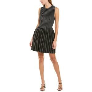 Theory Structured Peplum Shell Lustrate Top Womens S Black White Stripe